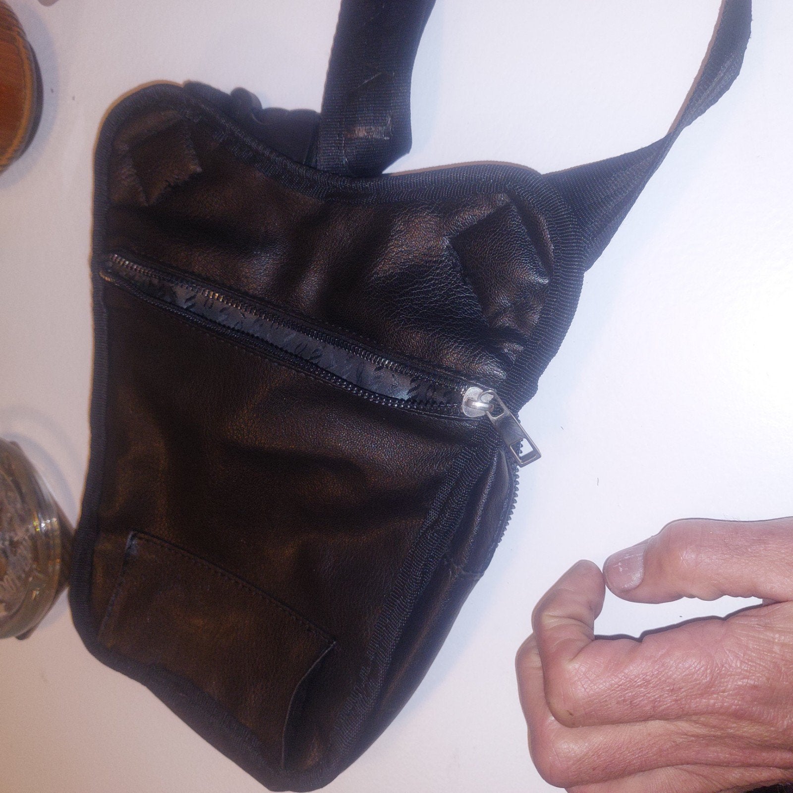 Prada Heuptasje / Schoudertasje Zwart Leer, Sieraden, Tassen en Uiterlijk, Tassen | Schoudertassen, Gebruikt, Zwart, Leer, Ophalen