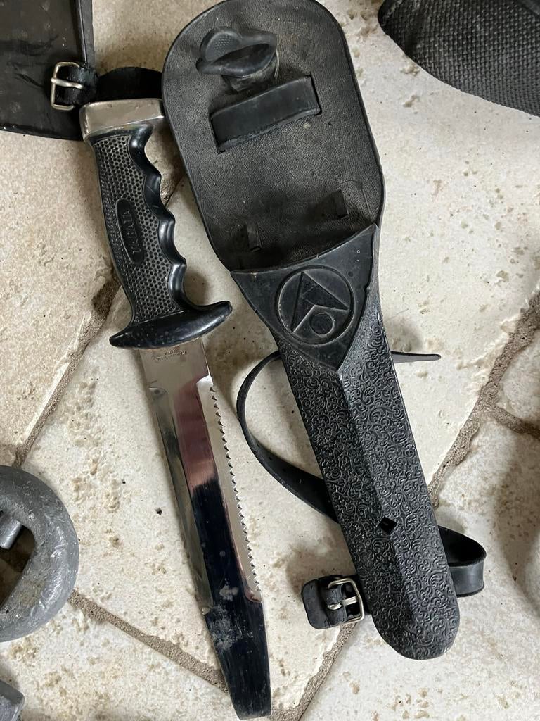 Duikuitrusting set - Mes, vinnen, snorkel, handschoenen, Ophalen of Verzenden, Zo goed als nieuw