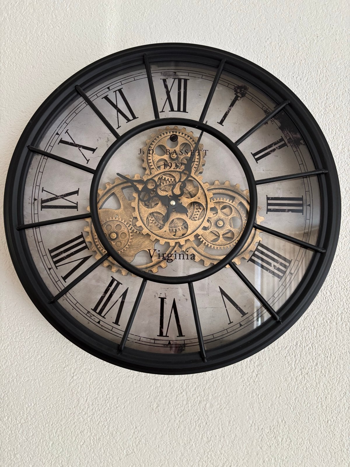 Grote wandklok met zichtbaar uurwerk - Industrieel design, Ophalen