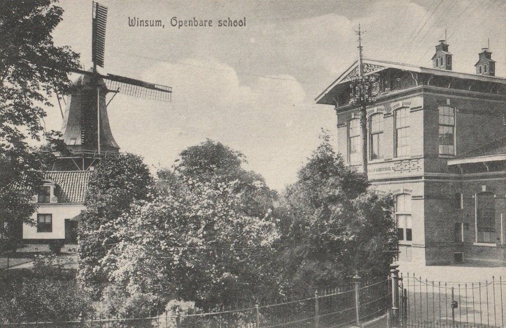 Winsum, Openbare school. MOLEN. Gemeente Het Hogeland., Verzenden, Ongelopen, Groningen