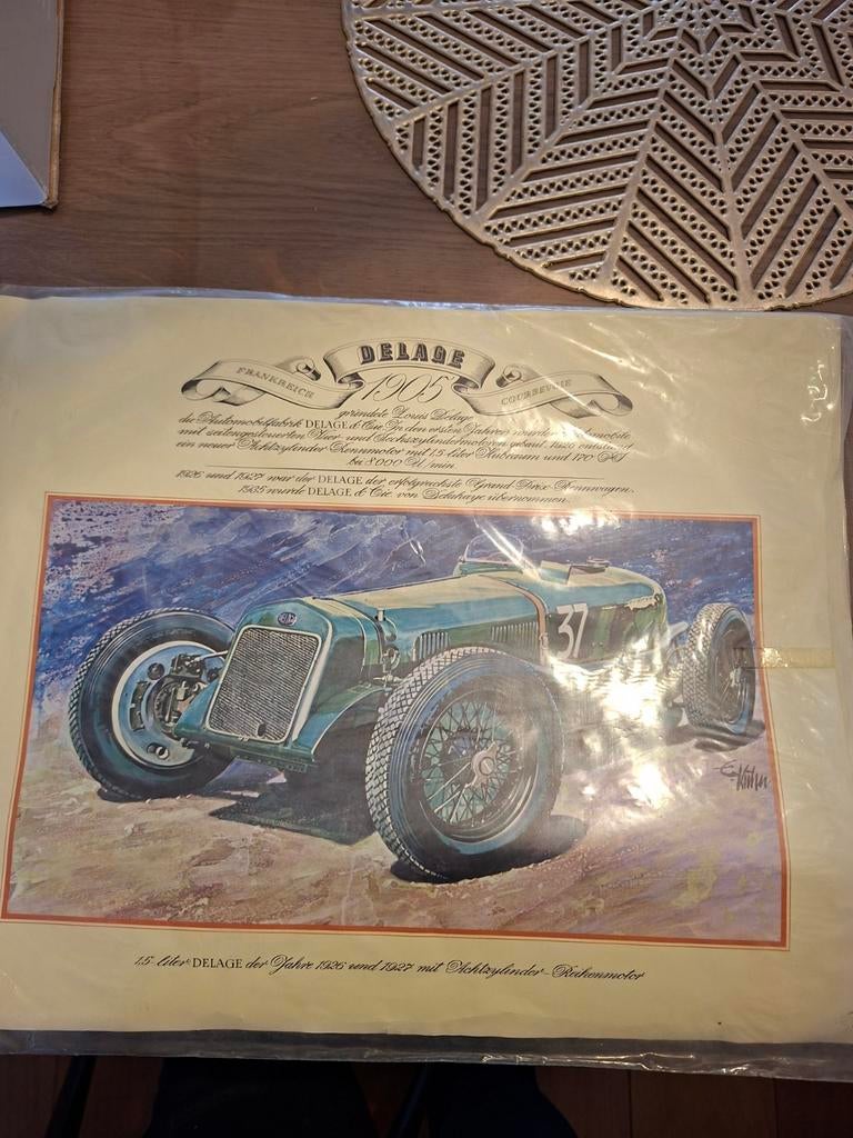 Vintage Aral Delage poster Edouard Kuhn 1972, Ophalen of Verzenden