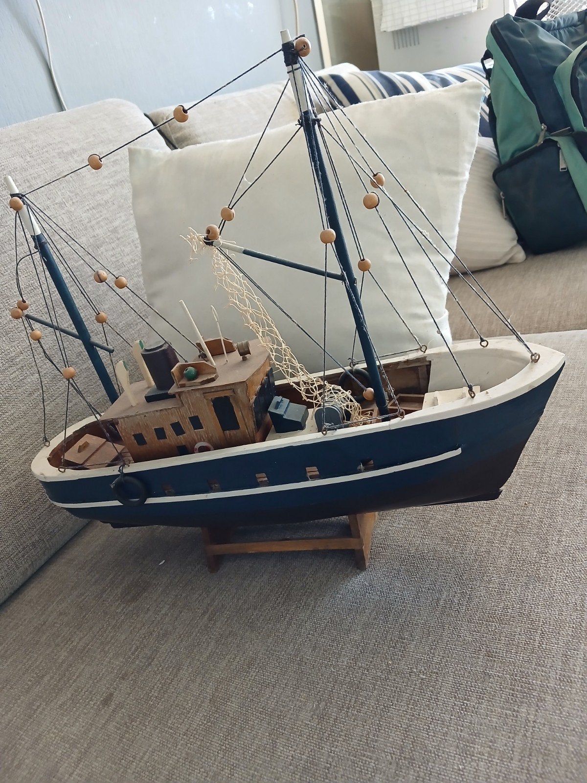houten vissers boot te koop, Hobby en Vrije tijd, Modelbouw | Boten en Schepen, Ophalen, Gebruikt
