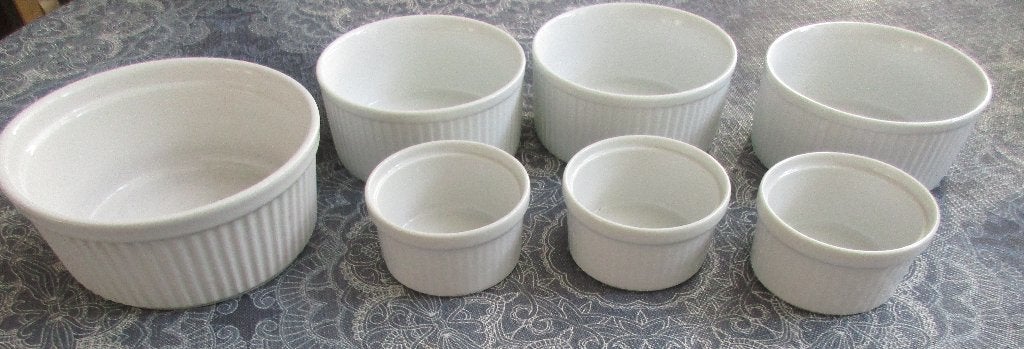 diverse Ramekin schalen - soufflé - verschillende maten, Porselein of Keramiek, Schaal, Rond, Ophalen of Verzenden