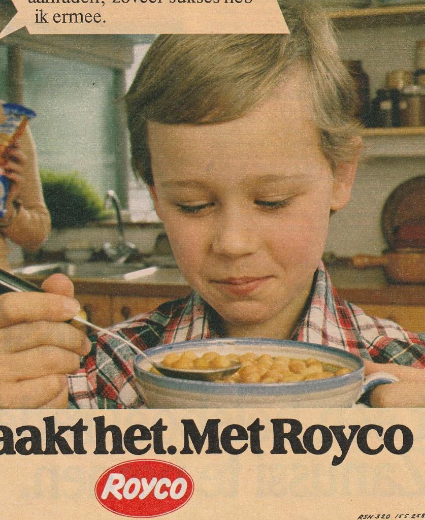 Retro reclame 1979 Royco soep jongetje smult er van, Verzenden, Overige typen