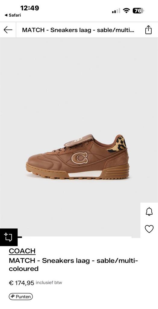 Nieuwe Coach Match Sneakers Bruin Maat 41. Huidige collectie, Kleding | Dames, Schoenen, Ophalen of Verzenden, Nieuw, Bruin, Sneakers of Gympen