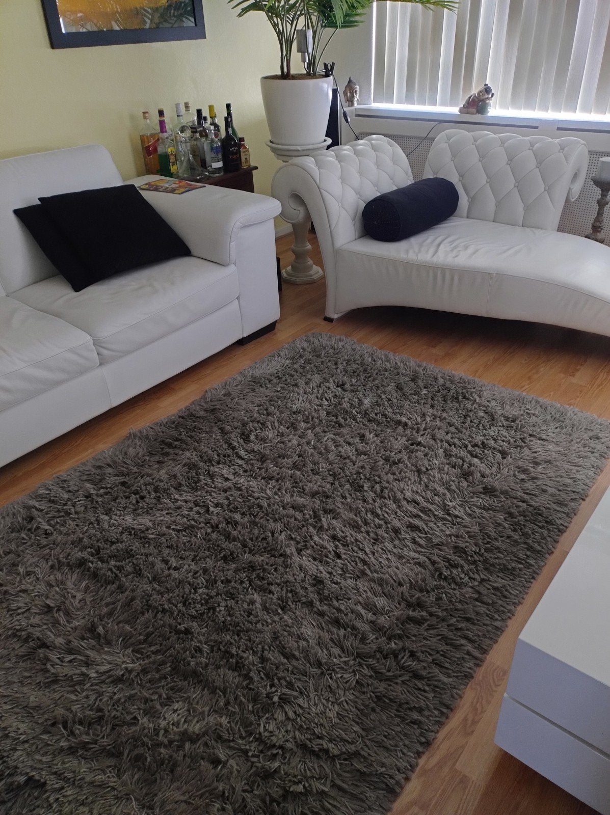 hoogpolig vloerkleed, Ophalen, 100 tot 150 cm, 200 cm of meer, Grijs