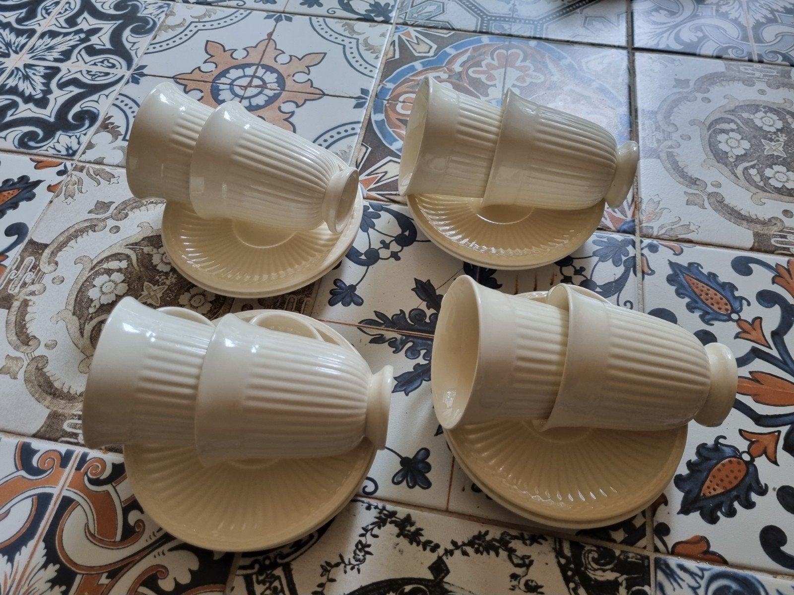 8x Wedgwood kop en schotels, Antiek en Kunst, Antiek | Servies compleet, Ophalen