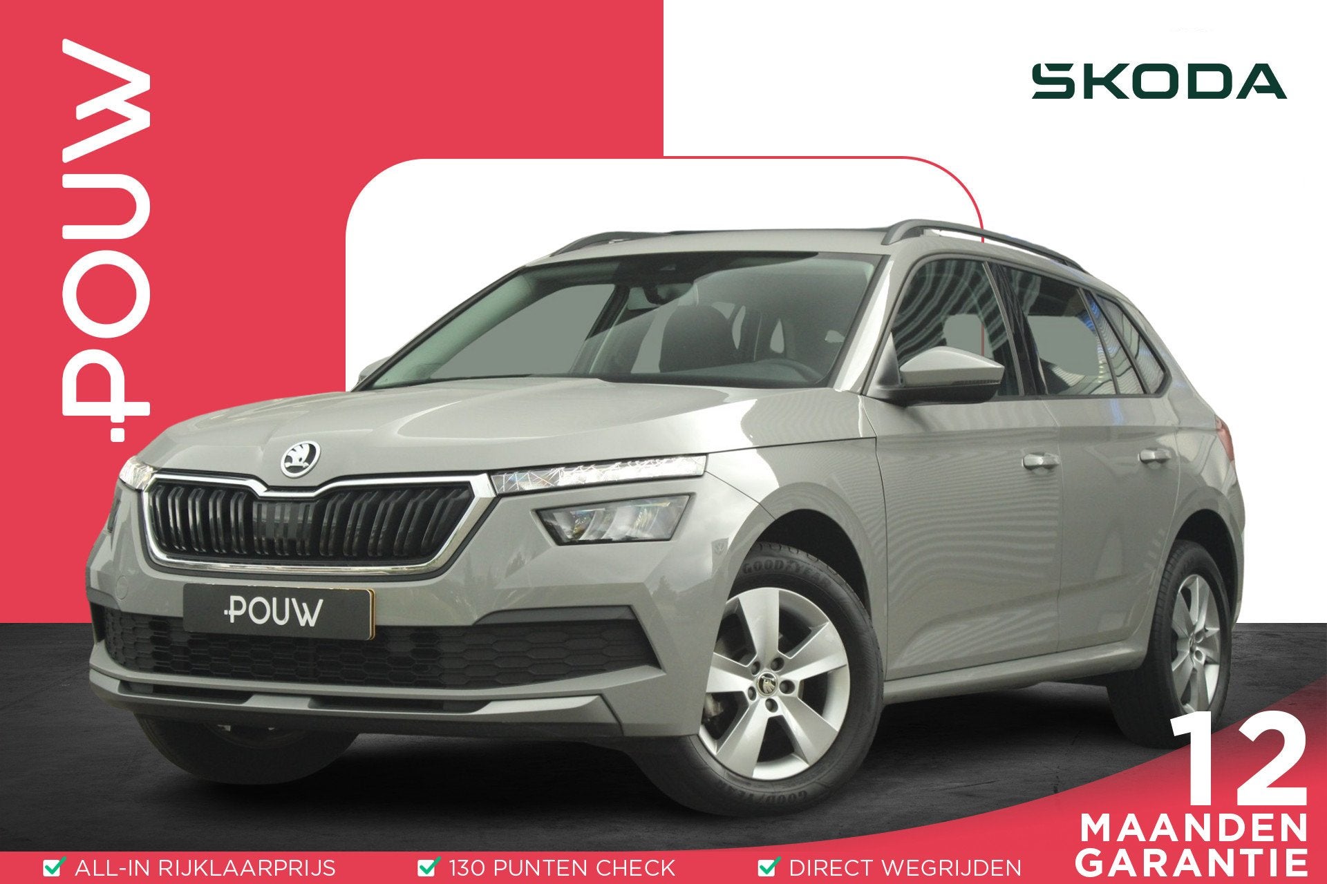 Skoda Kamiq 1.0 TSI 110pk Ambition | Parkeersensoren Achter, Auto's, 12 maanden, Stof, Gebruikt, Euro 6