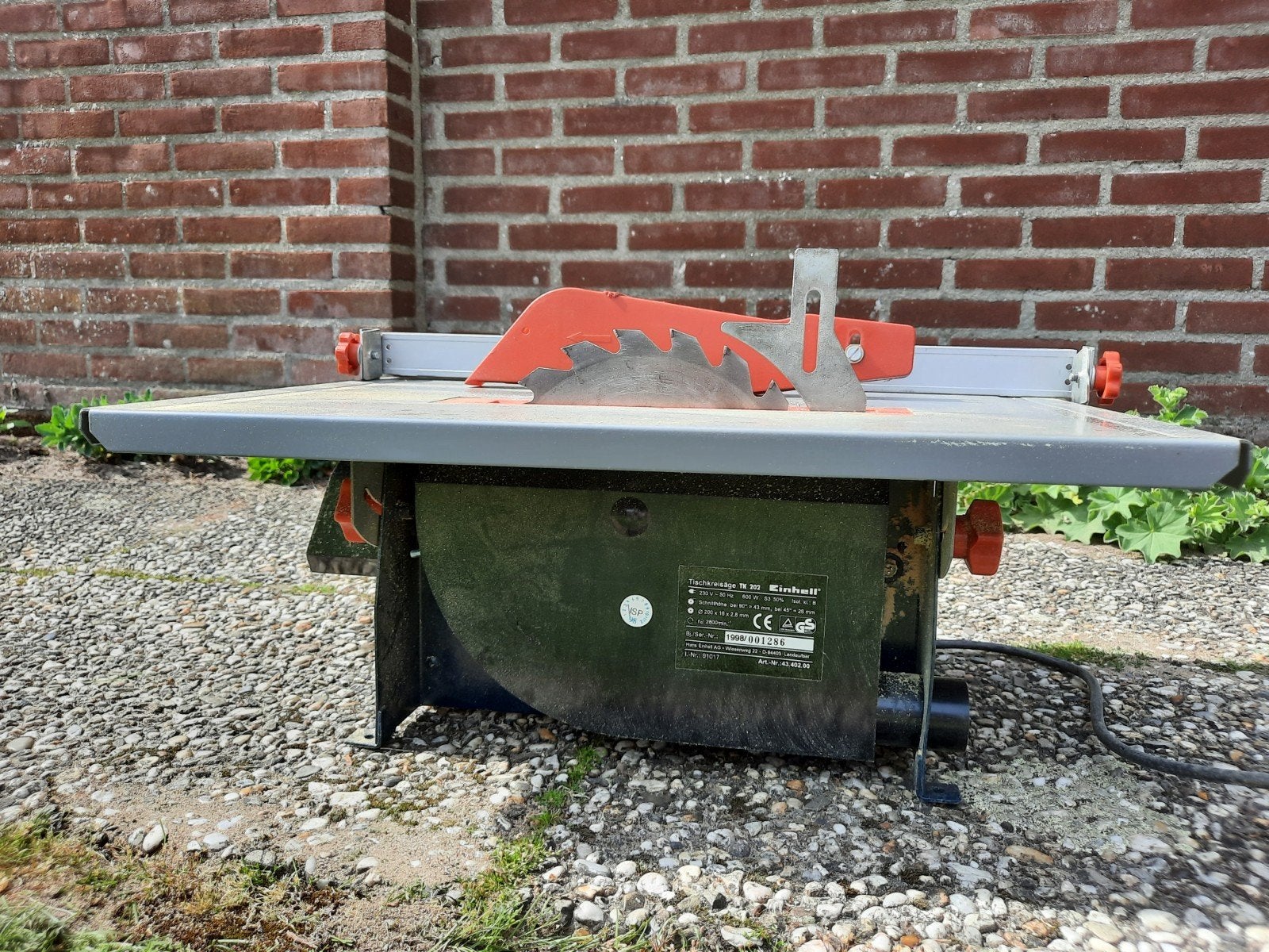 Einhell TK 202 Tafelcirkelzaag - 600W, 43mm zaagdiepte, Doe-het-zelf en Verbouw, Gereedschap | Zaagmachines, Ophalen, Gebruikt
