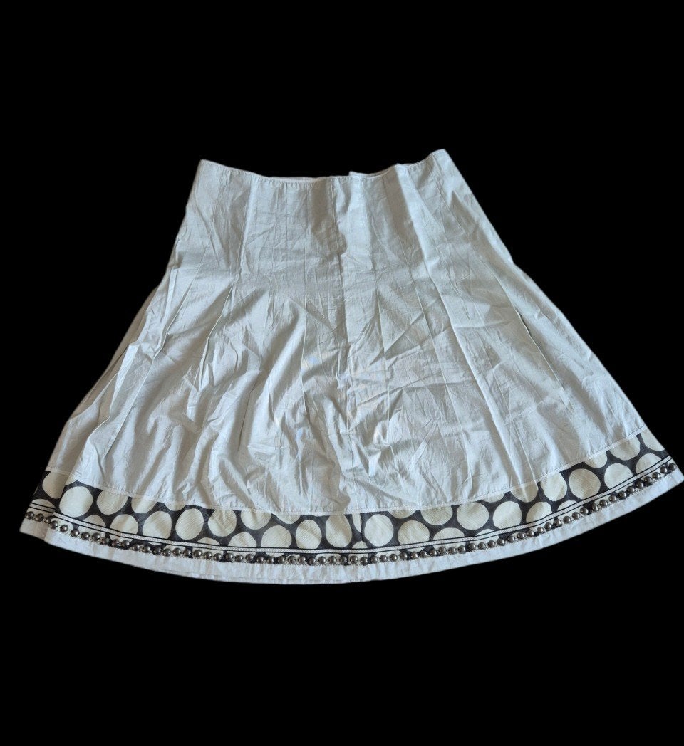 Elegante Ambiente rok met stippen en kralen, maat 42, Kleding | Dames, Wit, Maat 42/44 (L), Ambiente, Ophalen of Verzenden