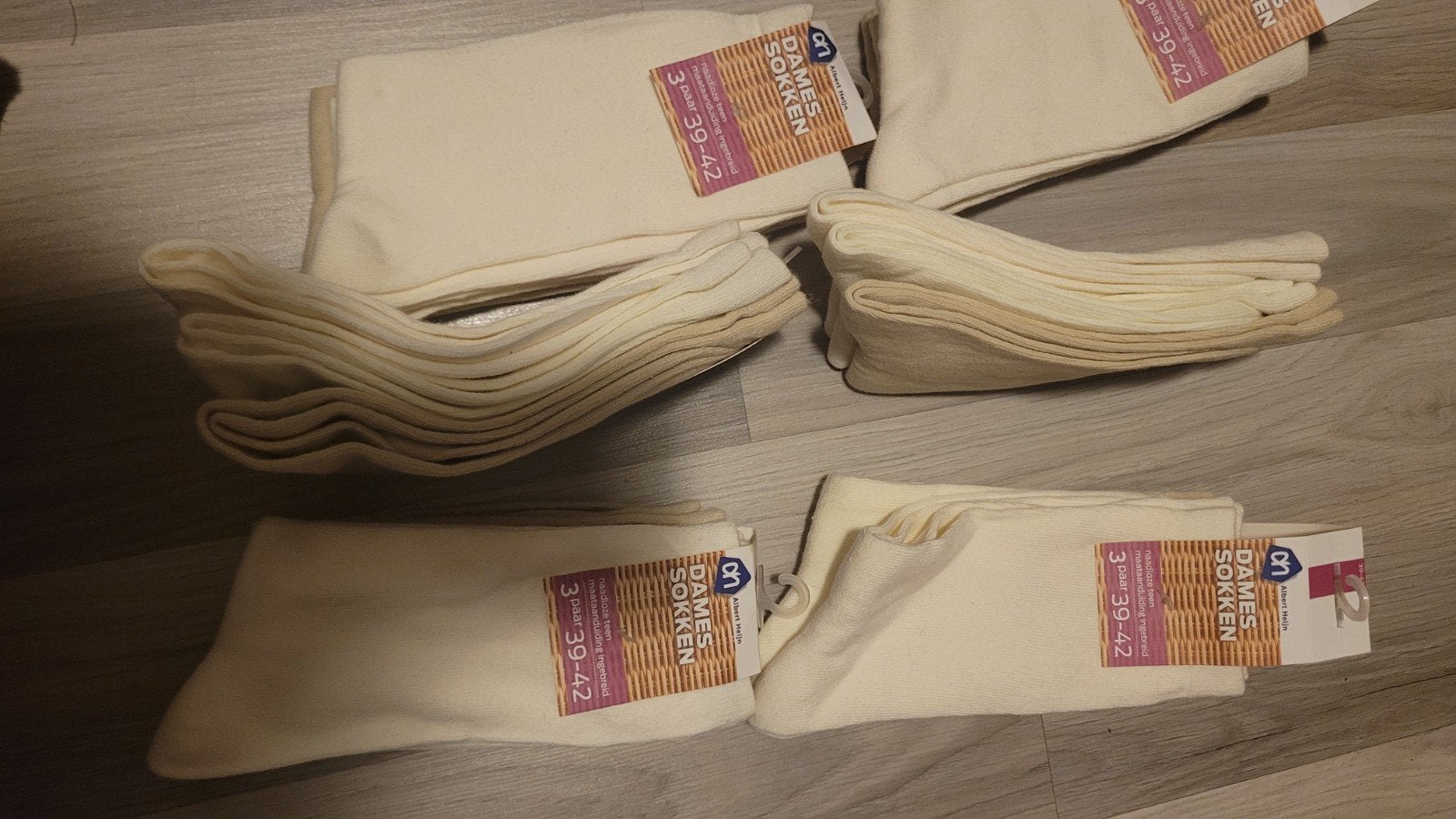 AH Dames Sokken - Maat 39-42 (Nieuw), Sokken en Kniesokken, Albert Heijn, Beige, Nieuw