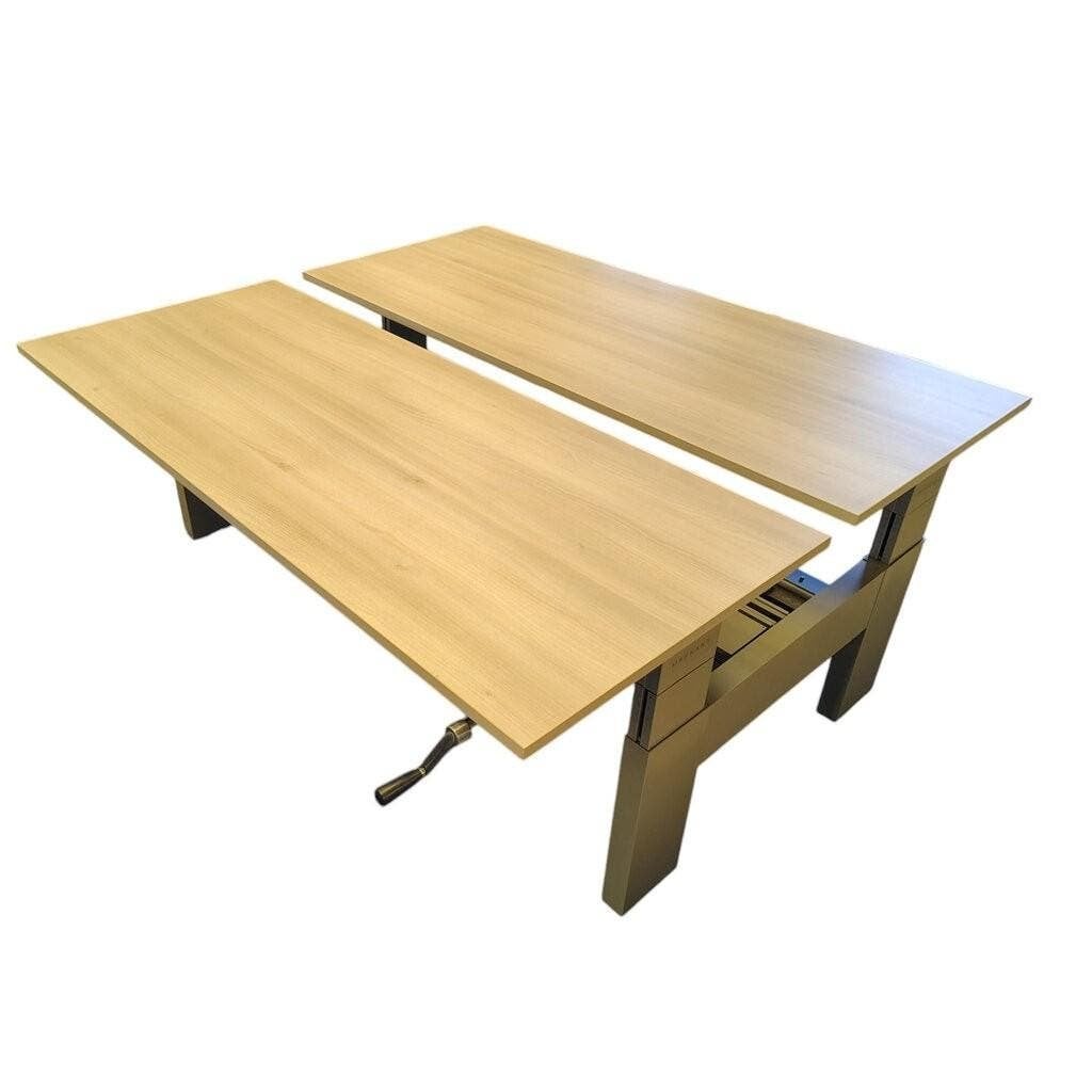 Markant Slingerbureau Bench Zilvergrijs Licht Eiken B180xD80, Overige stijlen, Gebruikt, In hoogte verstelbaar, 180 cm