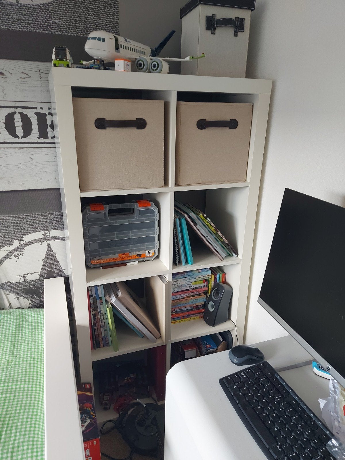 Witte Kallax kast met 8 vakken - IKEA, Ophalen, Met plank(en), Gebruikt, Modern, functioneel