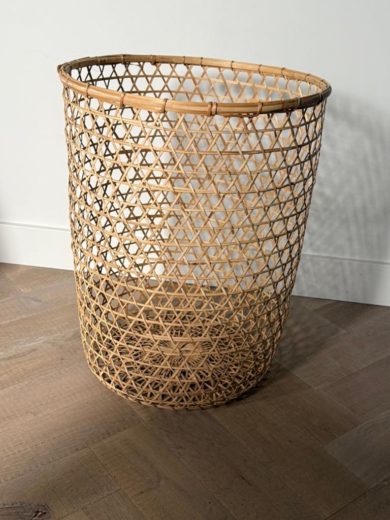 Grote Rieten Mand – 62 cm Hoog – Als Nieuw, Ophalen, Zo goed als nieuw, Rond, Riet