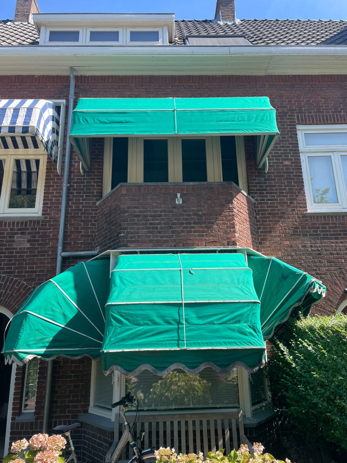 4 markiezen met alumoniumframe 150 uitval, Tuin en Terras, Zonneschermen, Minder dan 150 cm, Ophalen, Gebruikt, Markies