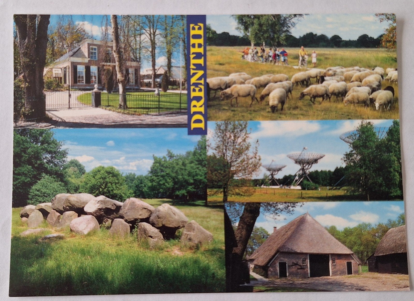 Ansichtkaart Drenthe - Hunebedden, schapen en meer, Ophalen of Verzenden