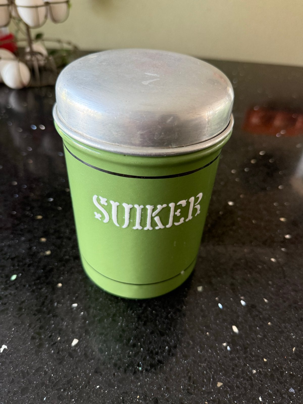 Vintage voorraadbussen: Koffie, Thee, Suiker (set van 3), Ophalen