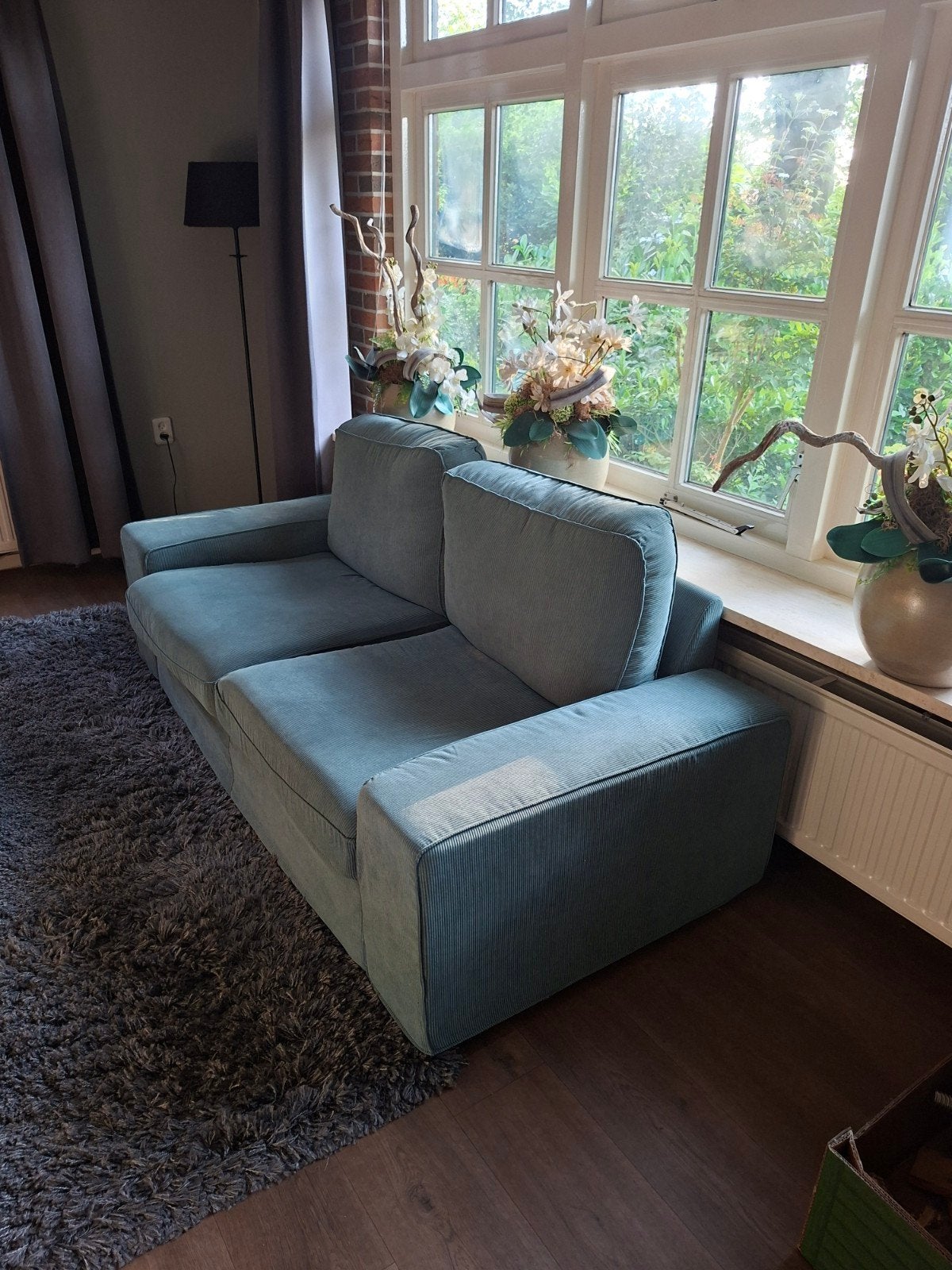 ribfluweel  bank, salontafel en tafel met ribfluweel stoelen, Ophalen, Gebruikt, Overige materialen, Retro