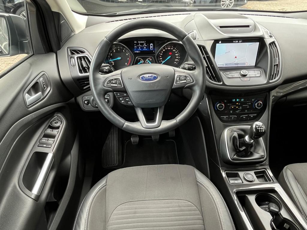 Ford Kuga 1.5 EcoBoost 150PK Navi,Clima,Cruise,Carplay,Isofi, Voorwielaandrijving, Skiluik, 4 cilinders, Leder en Stof