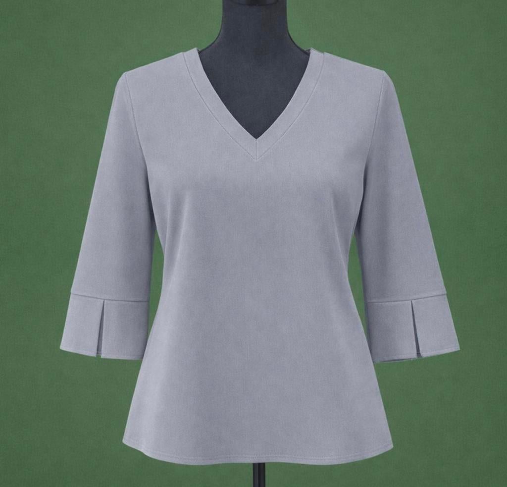 Mi Piace travelstof shirt 3-kwart mouw S elephant grey, Nieuw, Ophalen of Verzenden, Lange mouw, Maat 36 (S)