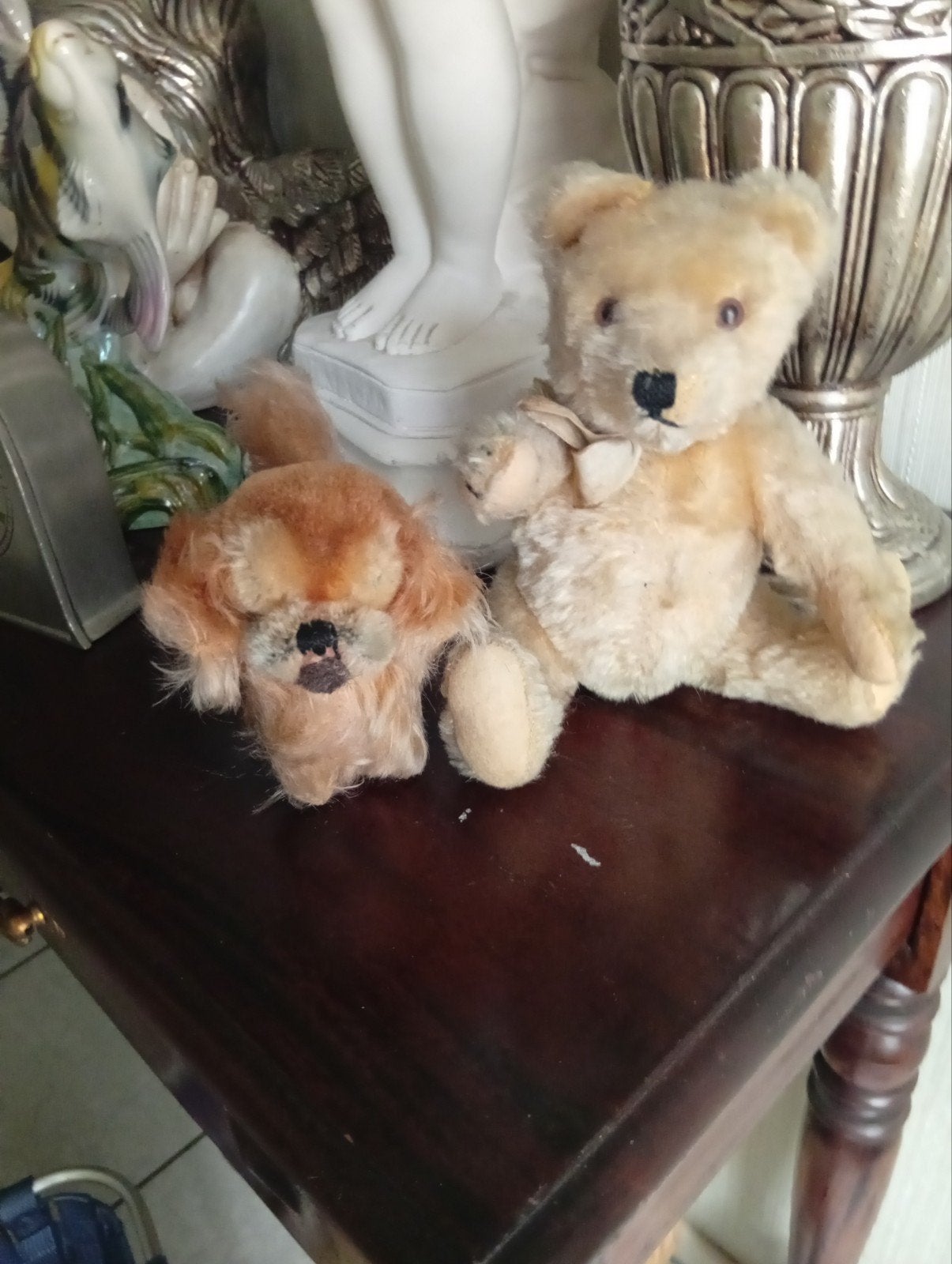 Vintage Teddybeer en Hondje - Charmant Duo, Ophalen of Verzenden, Gebruikt