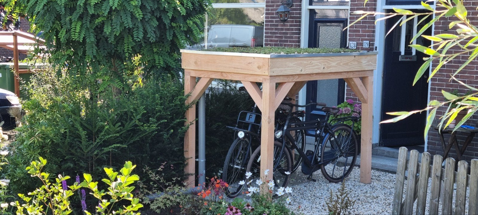 Fietsen stalling met sedum dak, Ophalen of Verzenden