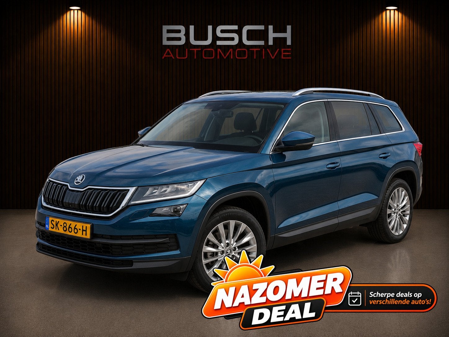 Skoda Kodiaq 1.4 TSI ACT Style Business | 7P | PANO | 360, Auto's, Dealer onderhouden, 150 pk, Blauw, 7 stoelen