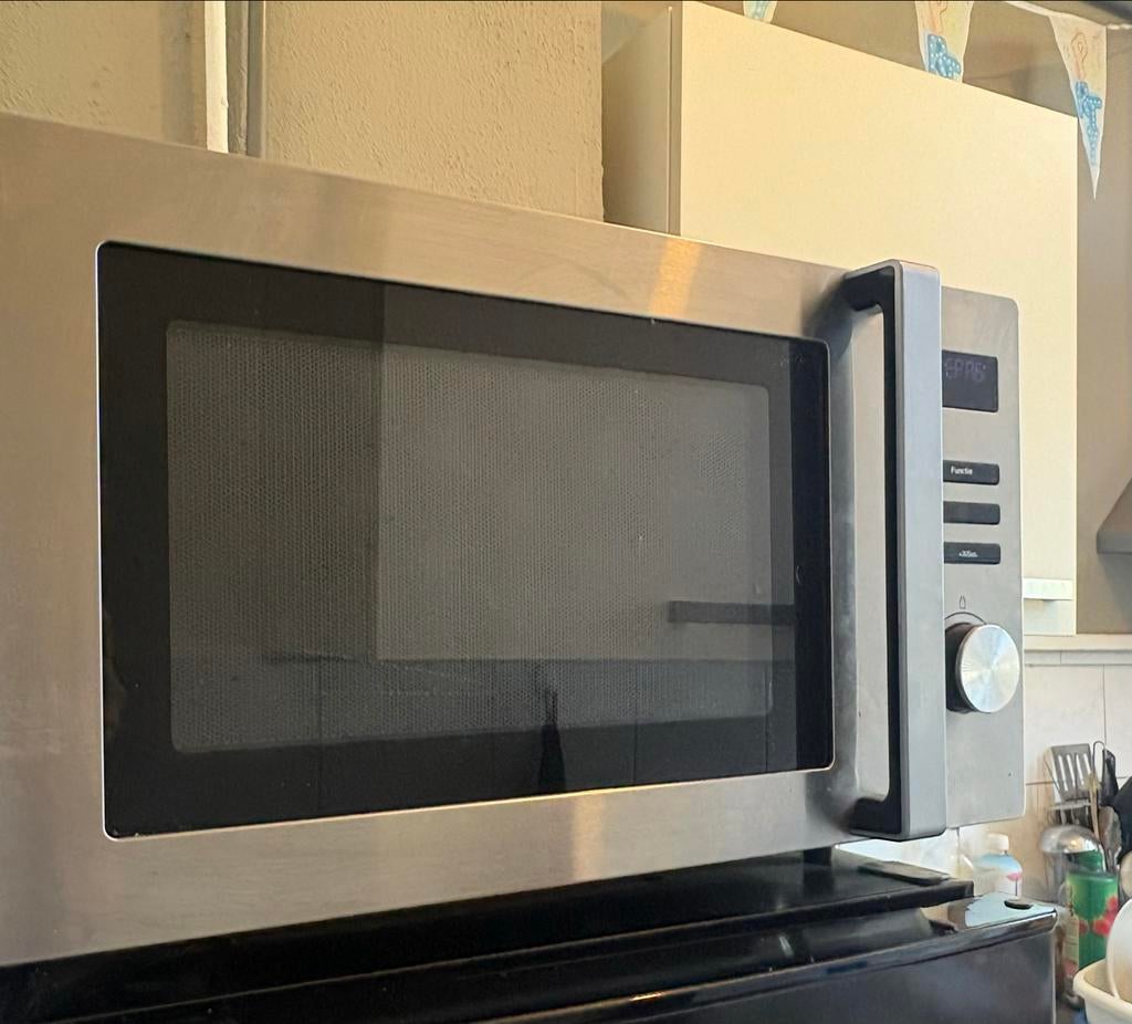 Blokker Combi Ovenmagnetron - Zilverkleurig, Witgoed en Apparatuur, Magnetrons, Zo goed als nieuw, Vrijstaand, Combimagnetron