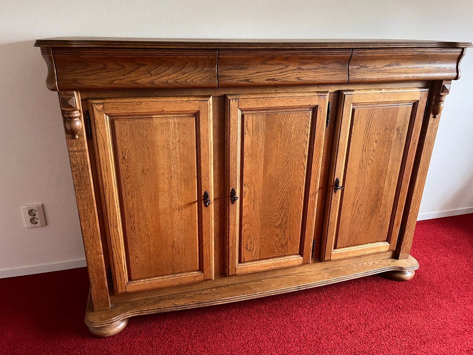 Massief eiken dressoir met 3 deuren en lade.  Meidenkast., Antiek en Kunst, Antiek | Meubels | Kasten, Ophalen
