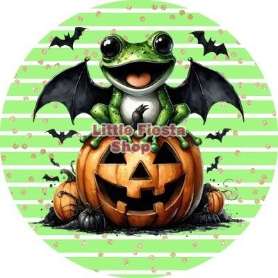 lf11 icing frosting kikker vleermuis 20cm eetbare taart top, Ophalen of Verzenden, Nieuw, Taarten, Versiering