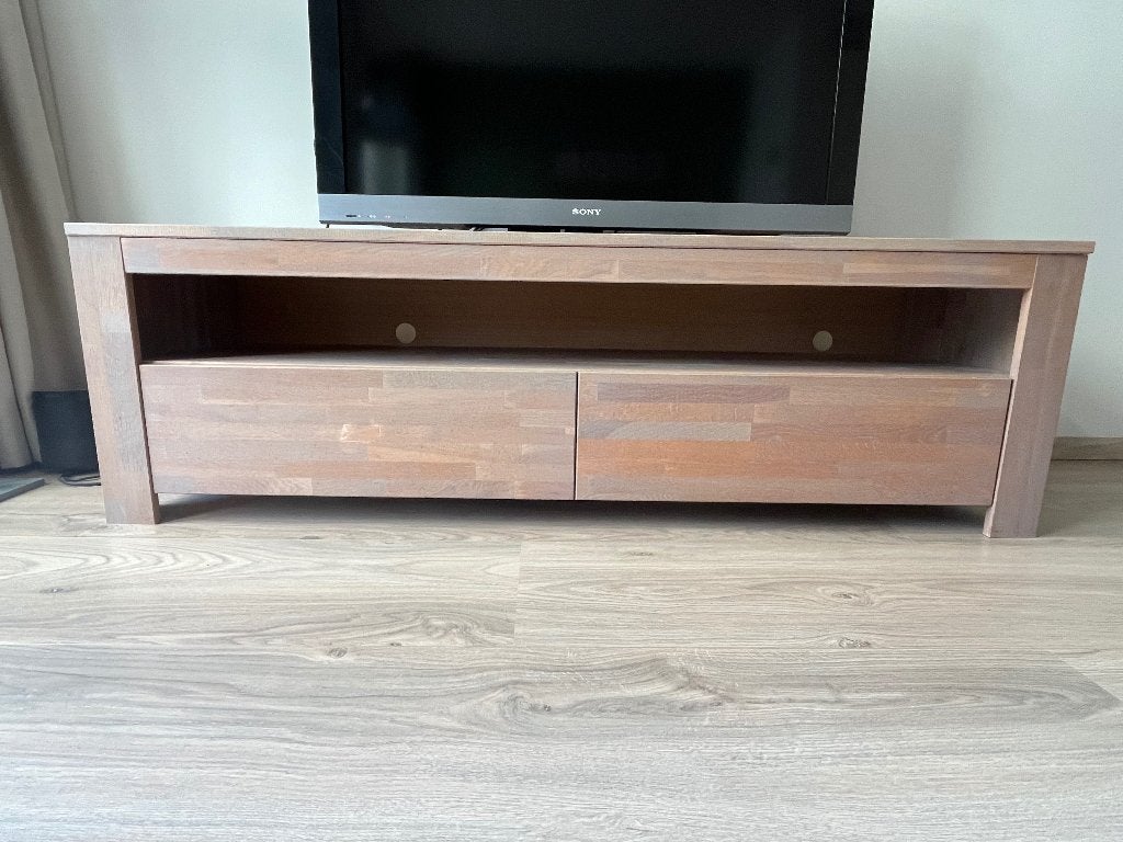 TV meubel, Ophalen, Japandi, 100 tot 150 cm, Zo goed als nieuw