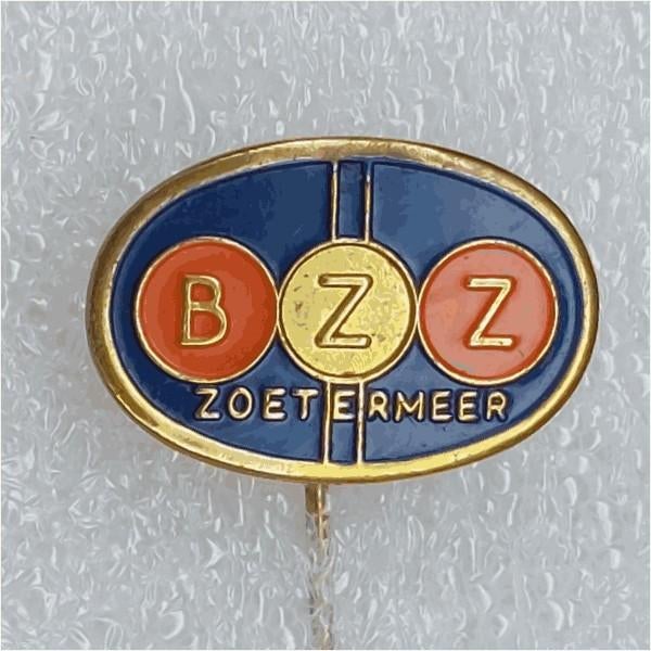 SP1473 Speldje BZZ Zoetermeer blauw-rood-ongekleurd, Ophalen of Verzenden, Gebruikt, Overige onderwerpen