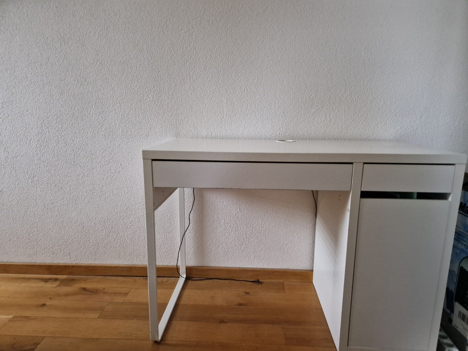 IKEA Micke bureau wit met lade en kastje, Ophalen, Met lades, Gebruikt, Spaanplaat of MDF