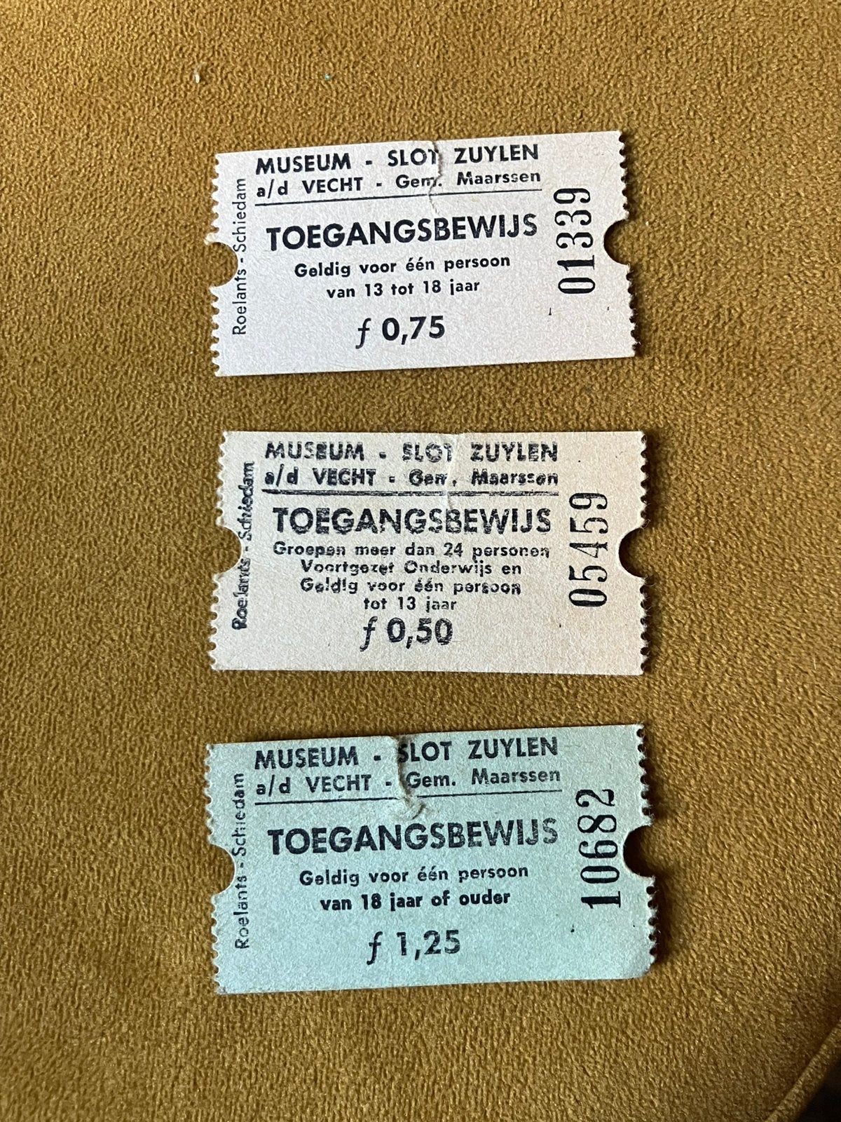 3x kaartje ticket Slot Zuylen Utrecht, Verzamelen, Ophalen of Verzenden, Zo goed als nieuw