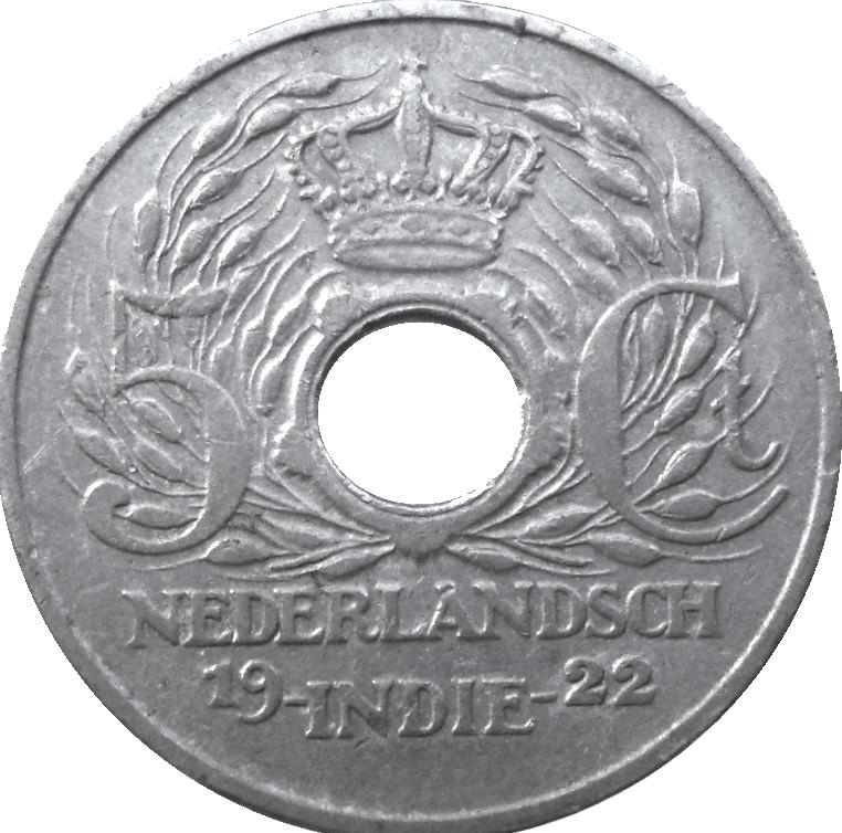 Nederlands-Indië 5 cent 1922, Postzegels en Munten, Munten | Azië, Losse munt, Zuidoost-Azië, Ophalen of Verzenden