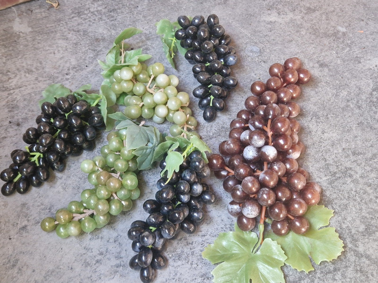 Kunstfruit set druiventrossen / druiven, Ophalen of Verzenden