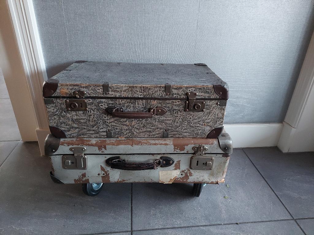 koffers salontafeltje opbergkoffer bijzettafel, Sieraden, Tassen en Uiterlijk, Koffers, Wieltjes, 50 tot 60 cm, Hard kunststof