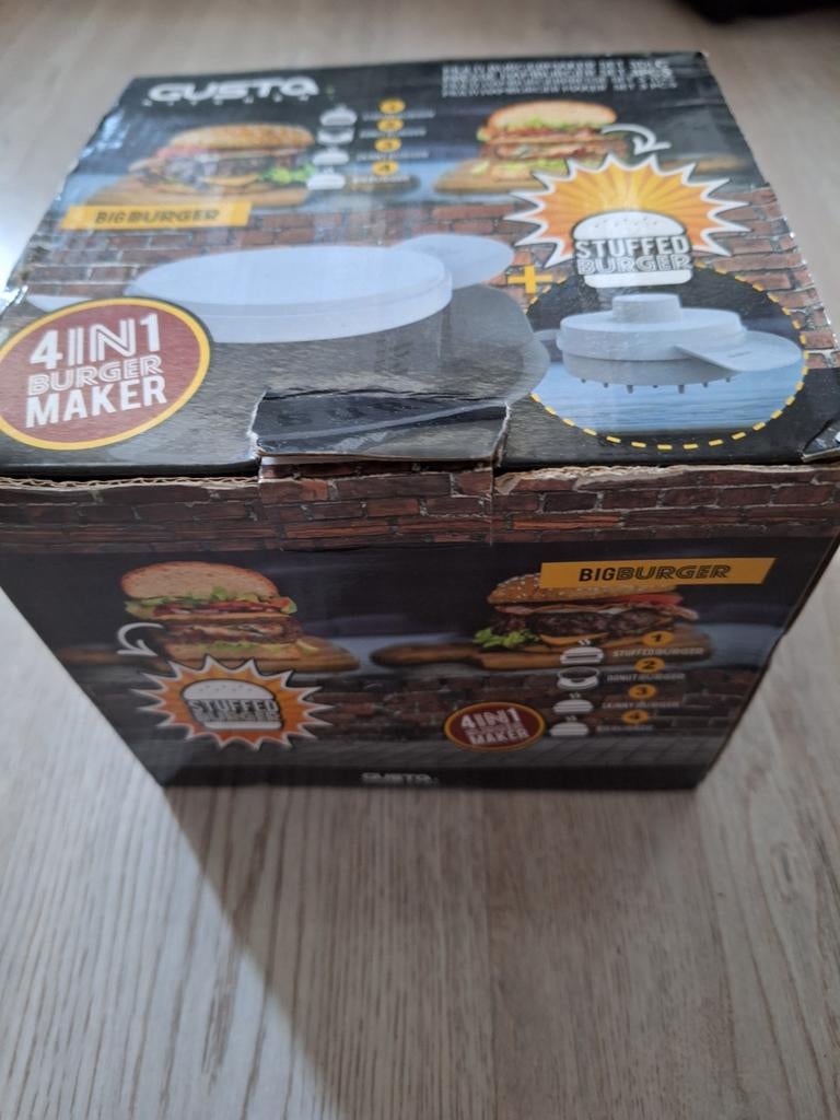 Gusta 4 in 1 burgermaker: big, skinny, donut, stuffed burger, Overige typen, Ophalen of Verzenden, Nieuw, Gusta