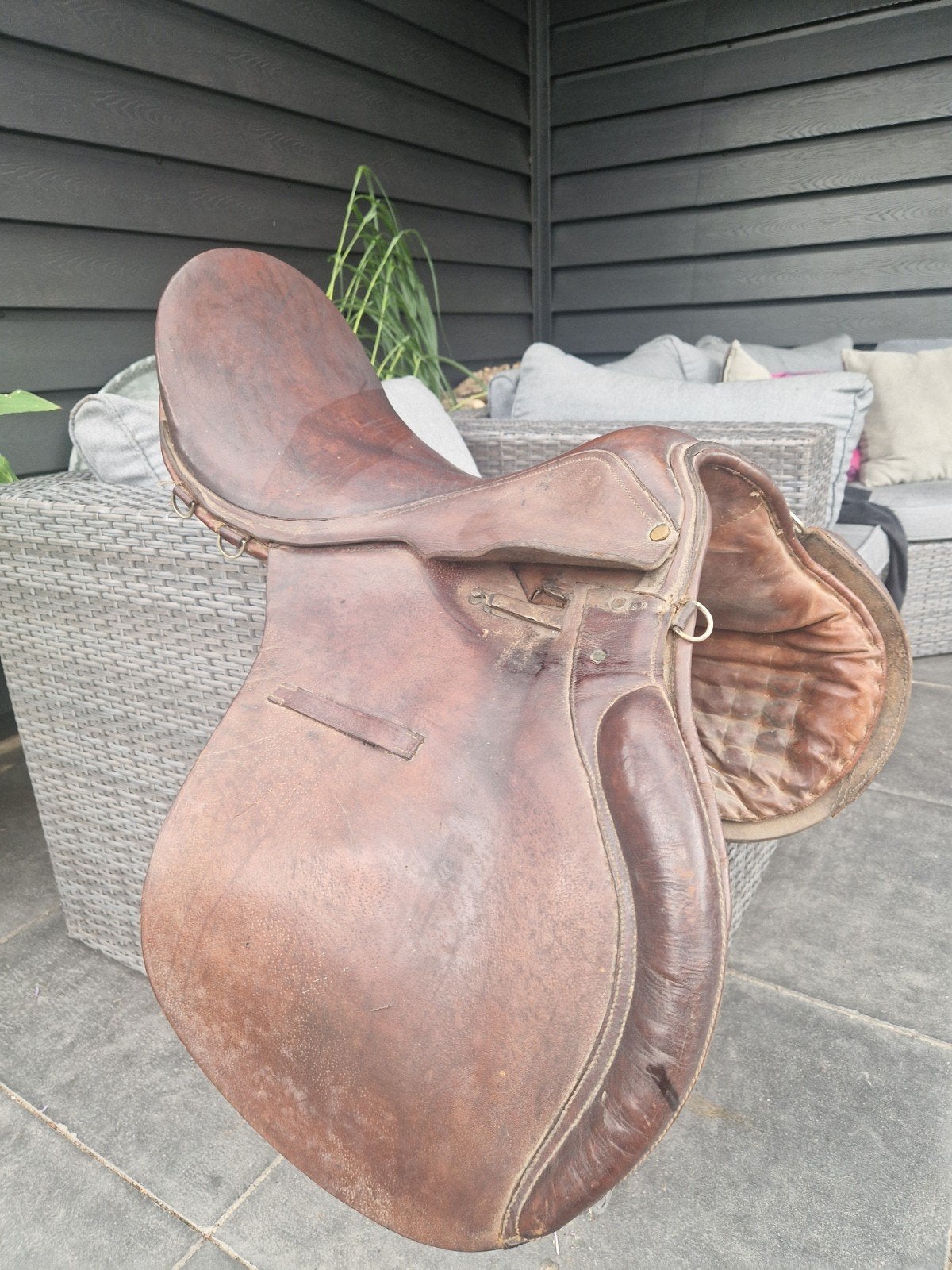 Zadel, klassiek model, voor grote pony of paard, Ophalen