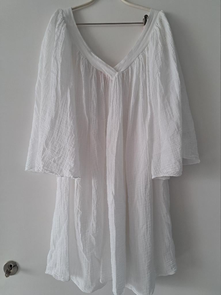 Tuniek 46/50, Kleding | Dames, Grote Maten, Ophalen of Verzenden, Zo goed als nieuw, Wit, Blouse of Tuniek