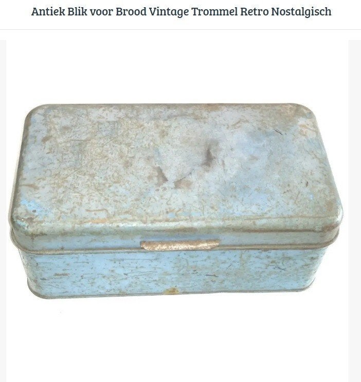 Antiek Blik voor Brood Vintage Trommel Retro Nostalgisch, Verzamelen, Ophalen of Verzenden, Gebruikt, Overige