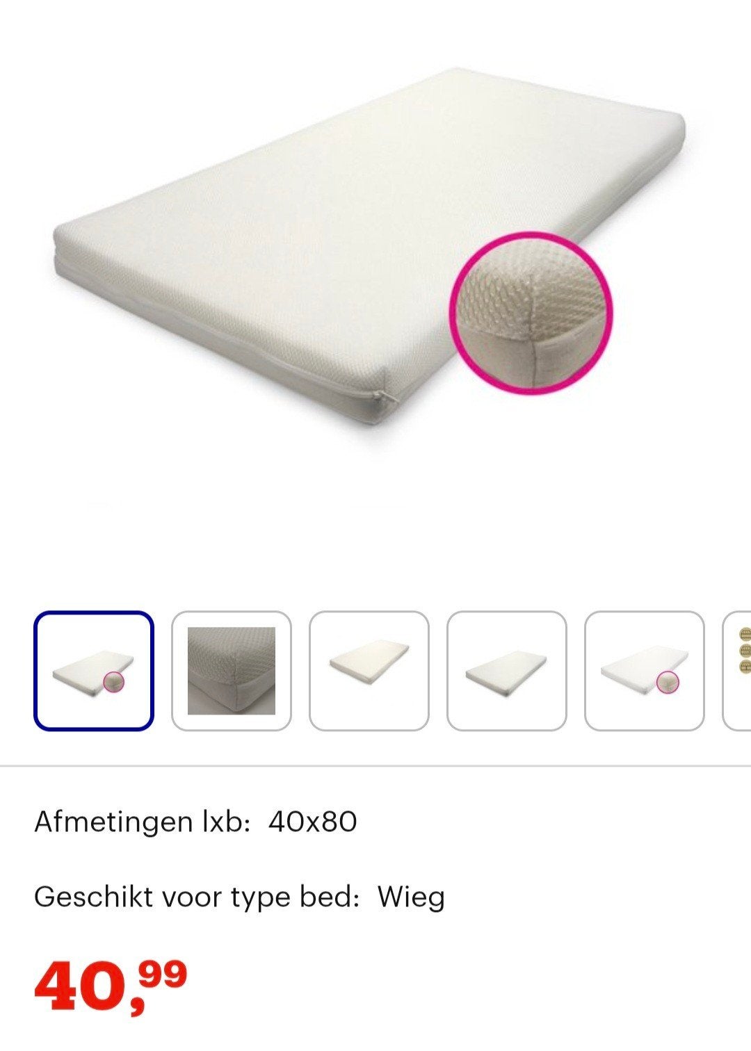 Best Sleep Airflow Pro 40x80 Matras Wieg - babymatras, Ophalen, Zo goed als nieuw