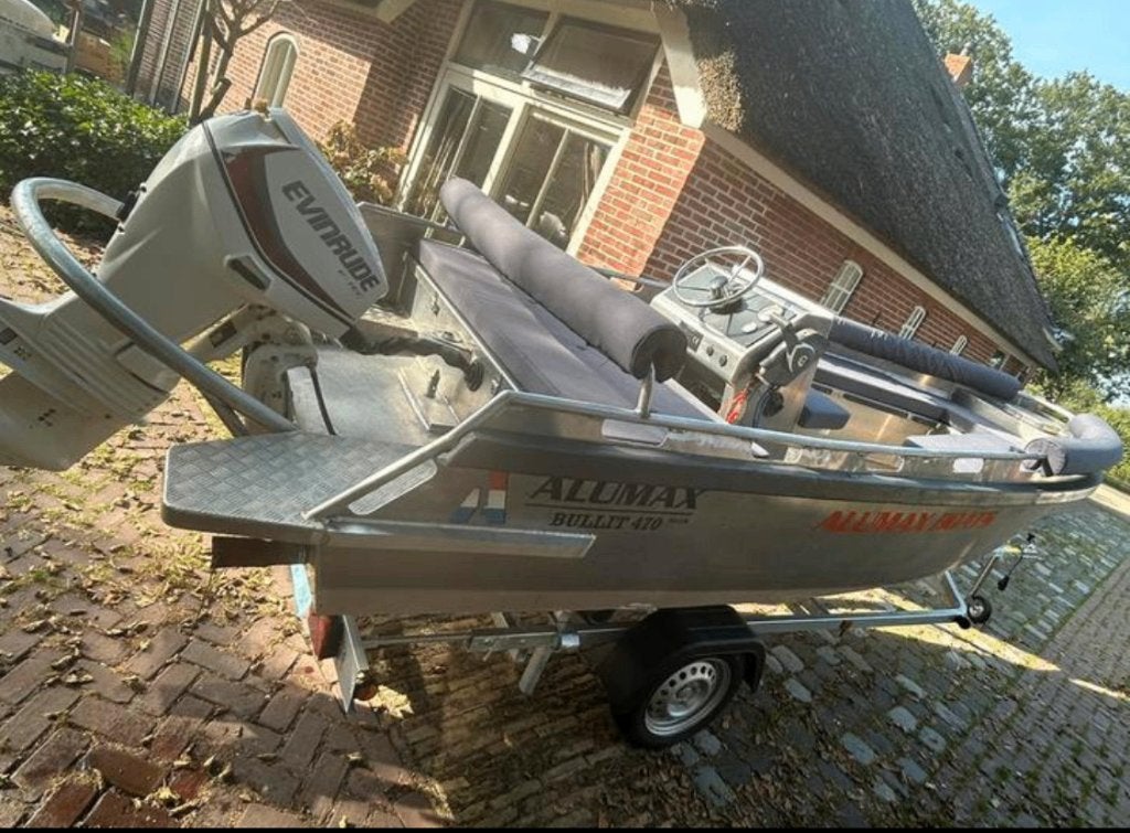 Alumax Bullit 470| Evinrude 90 E-TEC | 137 uur |Trailer 2024, Watersport en Boten, Consoleboot, Gebruikt, Afdekzeil, 90 pk