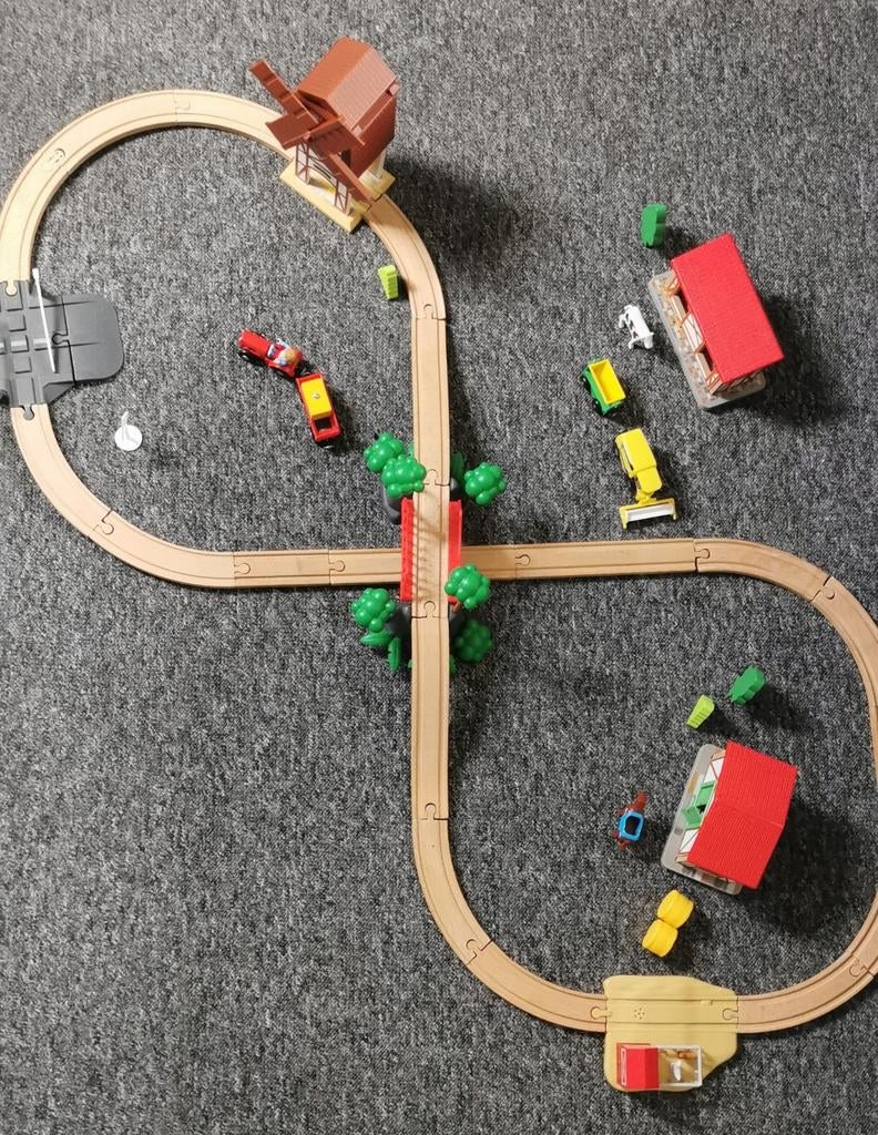 Playtive Houten Treinbaanset Boerderij, Kinderen en Baby's, Ophalen of Verzenden, Gebruikt