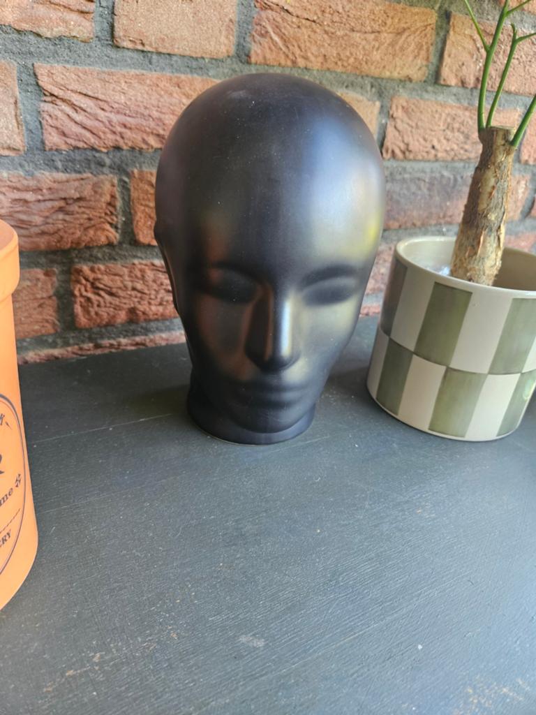 Zwart Mannequin Hoofd - Display voor Hoeden/Sieraden, Kunststof, Ophalen of Verzenden, Modern, Gebruikt