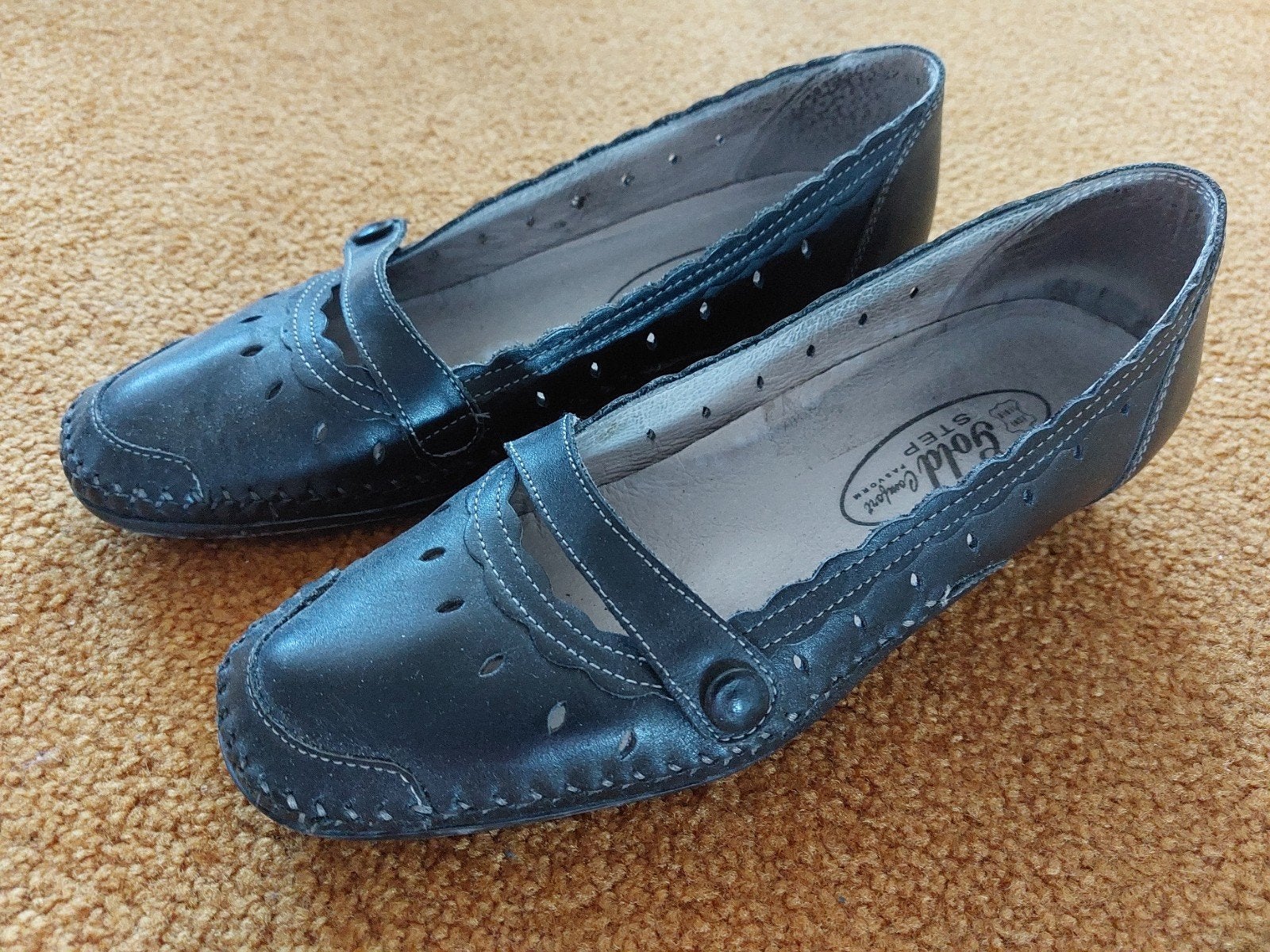 Zwarte leren (zomer)schoenen, maat 40, hak 2cm, Kleding | Dames, Schoenen, Schoenen met lage hakken, Zwart, Ophalen of Verzenden