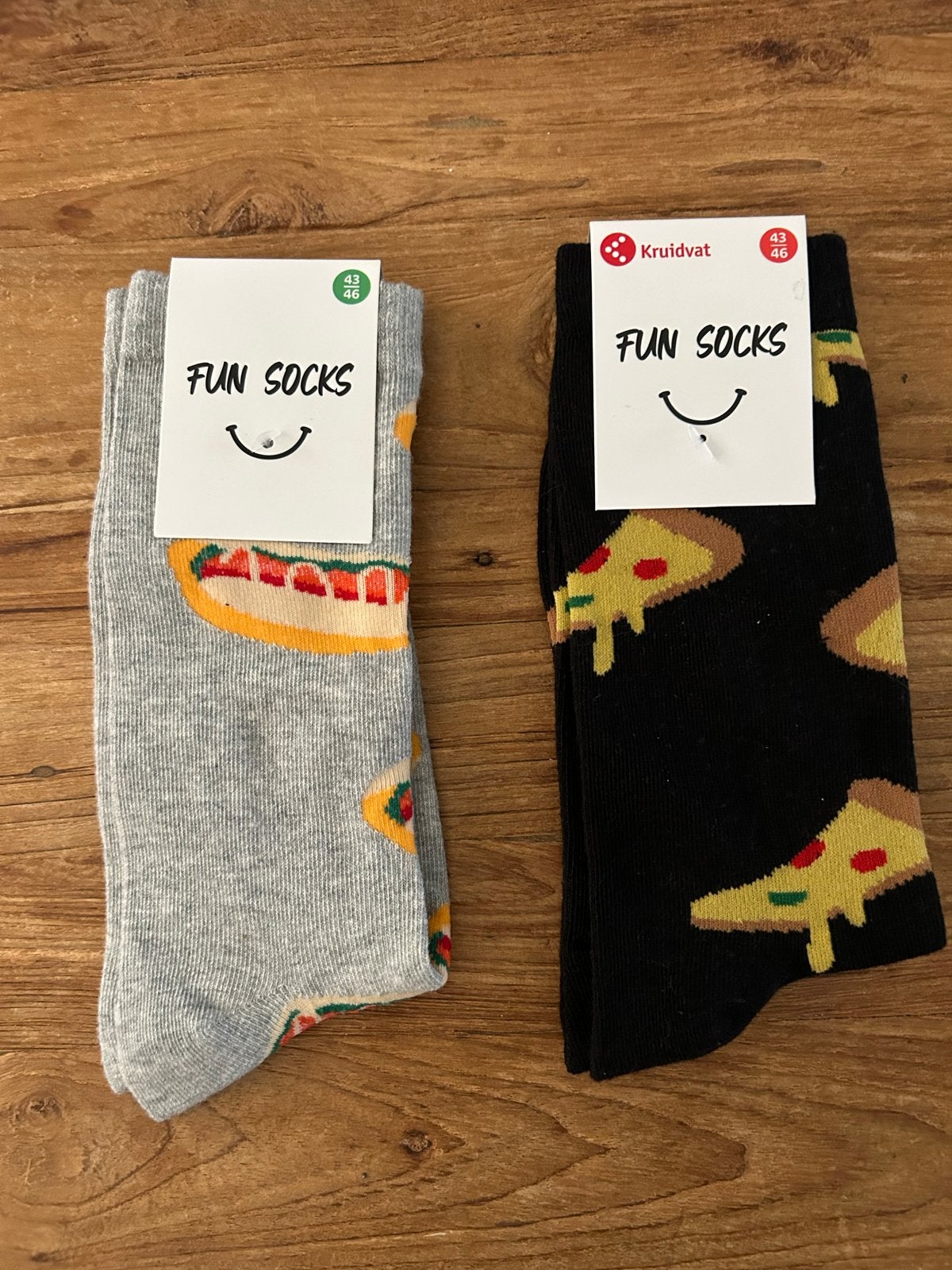 Leuke Fun Sokken met Hotdog en Pizza Print - Maat 43-46, Ophalen of Verzenden, Nieuw, Maat 43 t/m 46, Overige kleuren