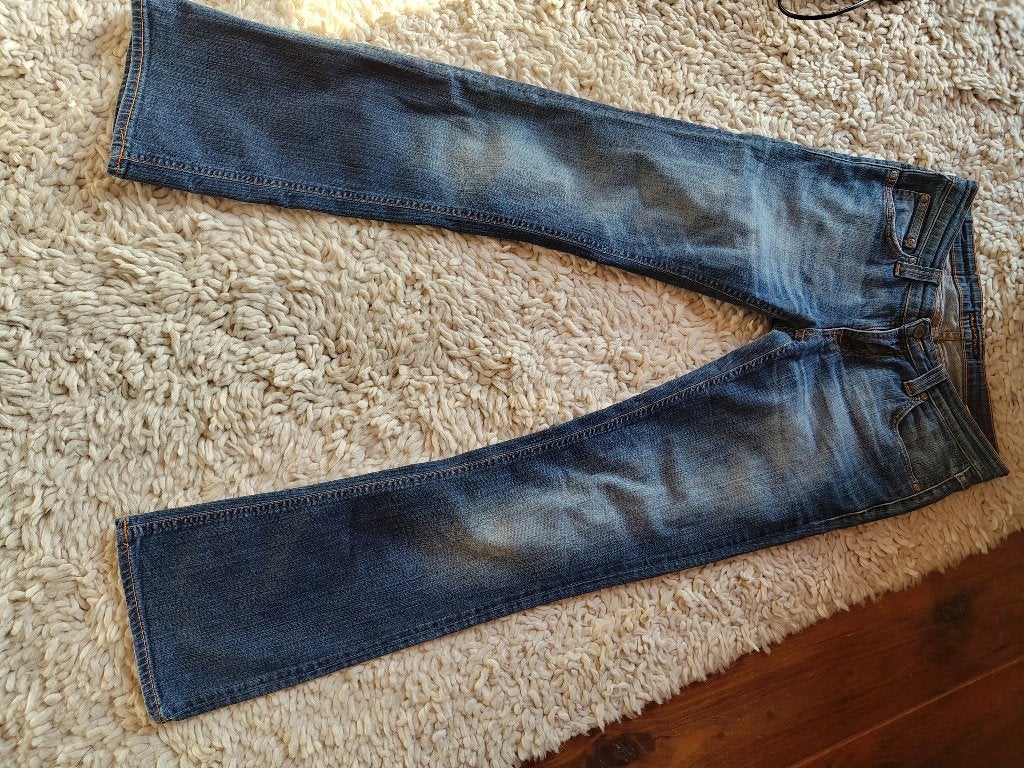 blauwe jeans van Nudie Jeans Co, maat 29/32, Nudie jeans, Blauw, Ophalen of Verzenden, W28 - W29 (confectie 36)