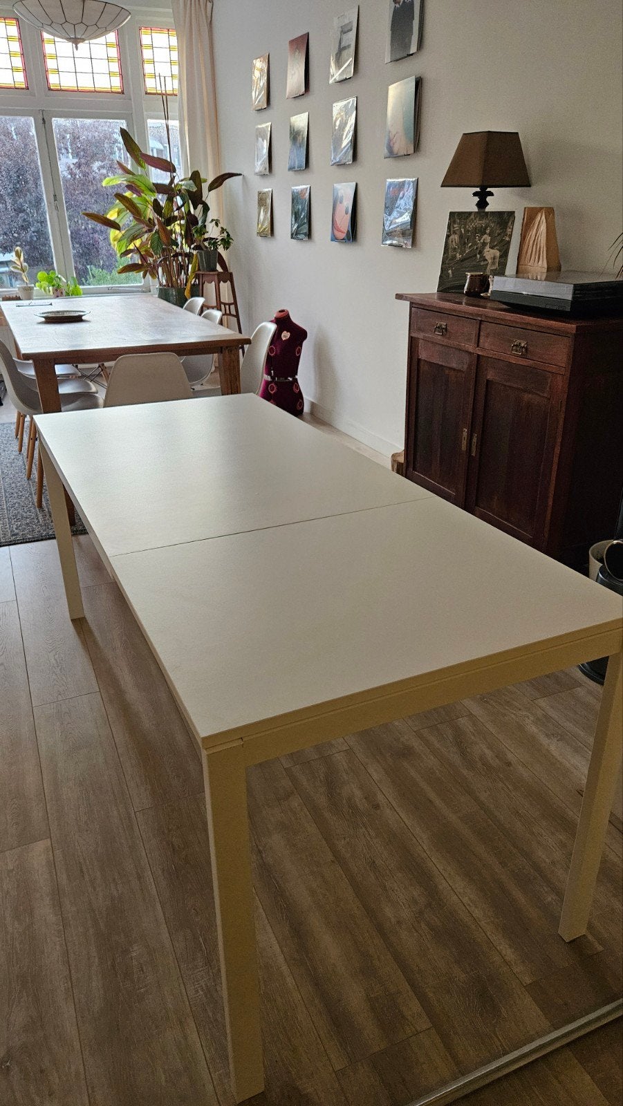 Ikea Uitschuifbare Eettafel - Wit, Huis en Inrichting, Ophalen, Rechthoekig, 50 tot 100 cm