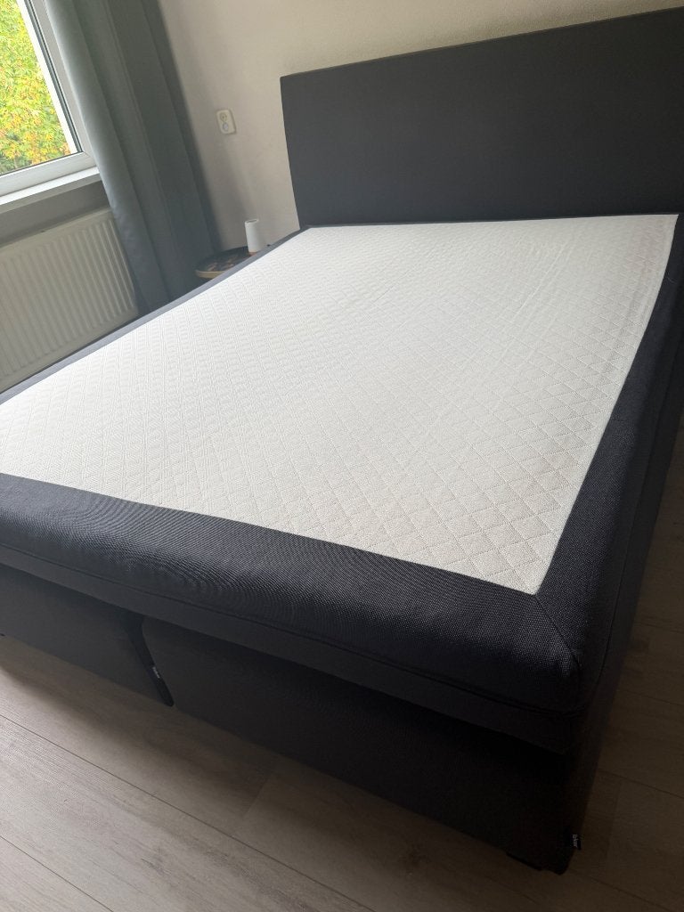 Kårlsson Boxspring 170x200 cm – Antraciet/Donkergrijs, Ophalen, Gebruikt, Tweepersoons, 180 cm